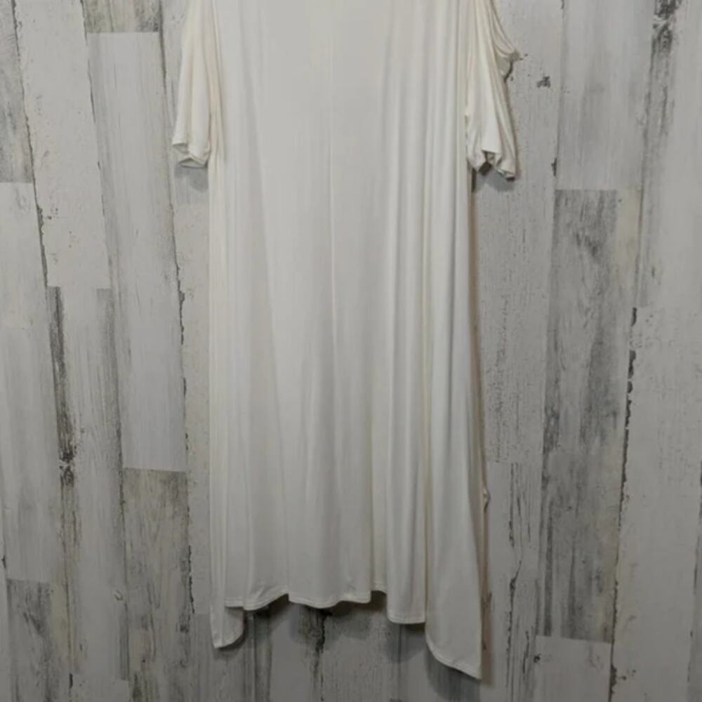 J MODE White Black Floral Cold Shoulder Dress or Swim Cover Plus Size 2X NEW - Picture 10 of 10